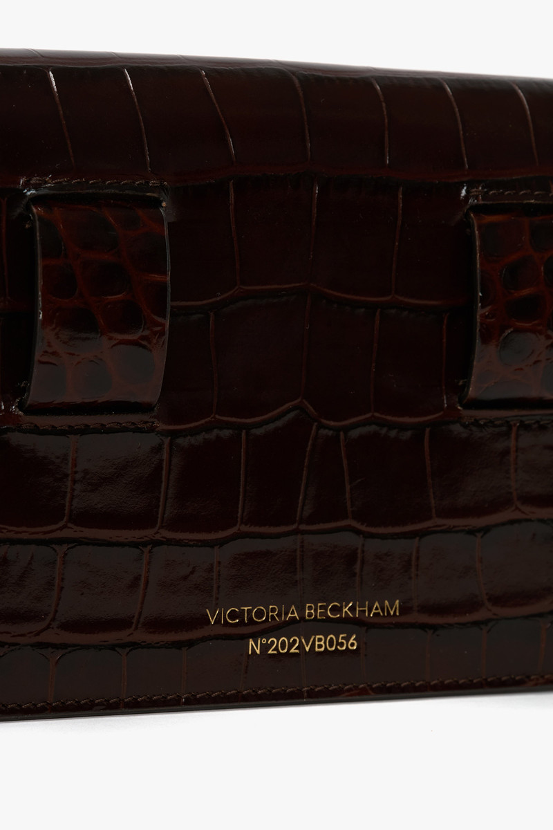 Nano Dorian Belt Bag In Dark Brown Croc Embossed Leather 8