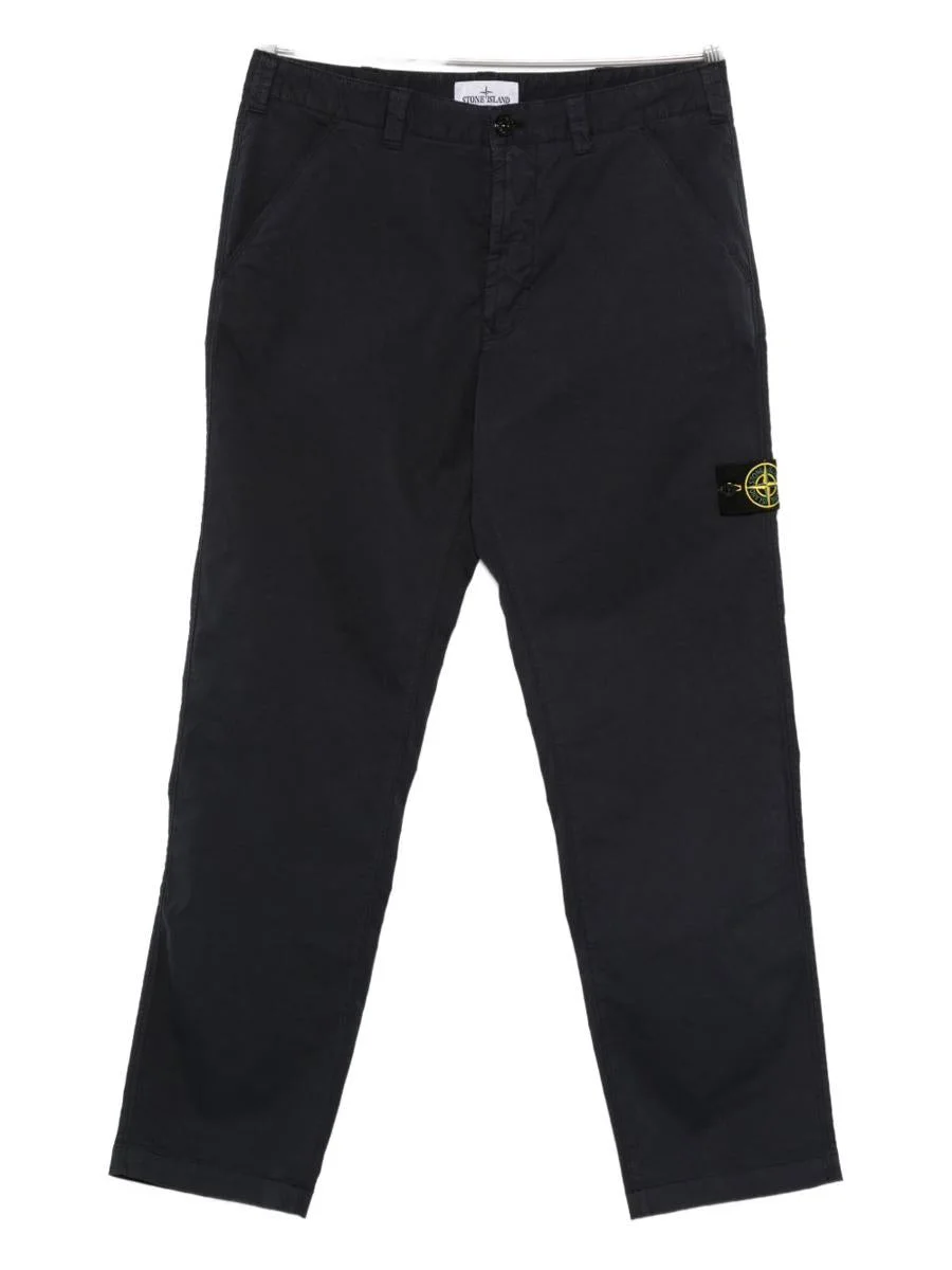 Stone Island Logo Cotton Cargo Trousers - 1