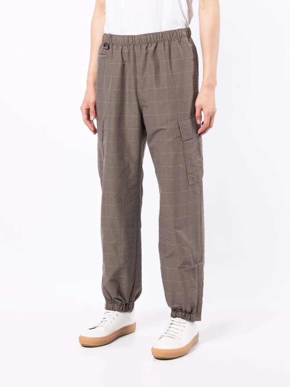 check-pattern track pants - 3