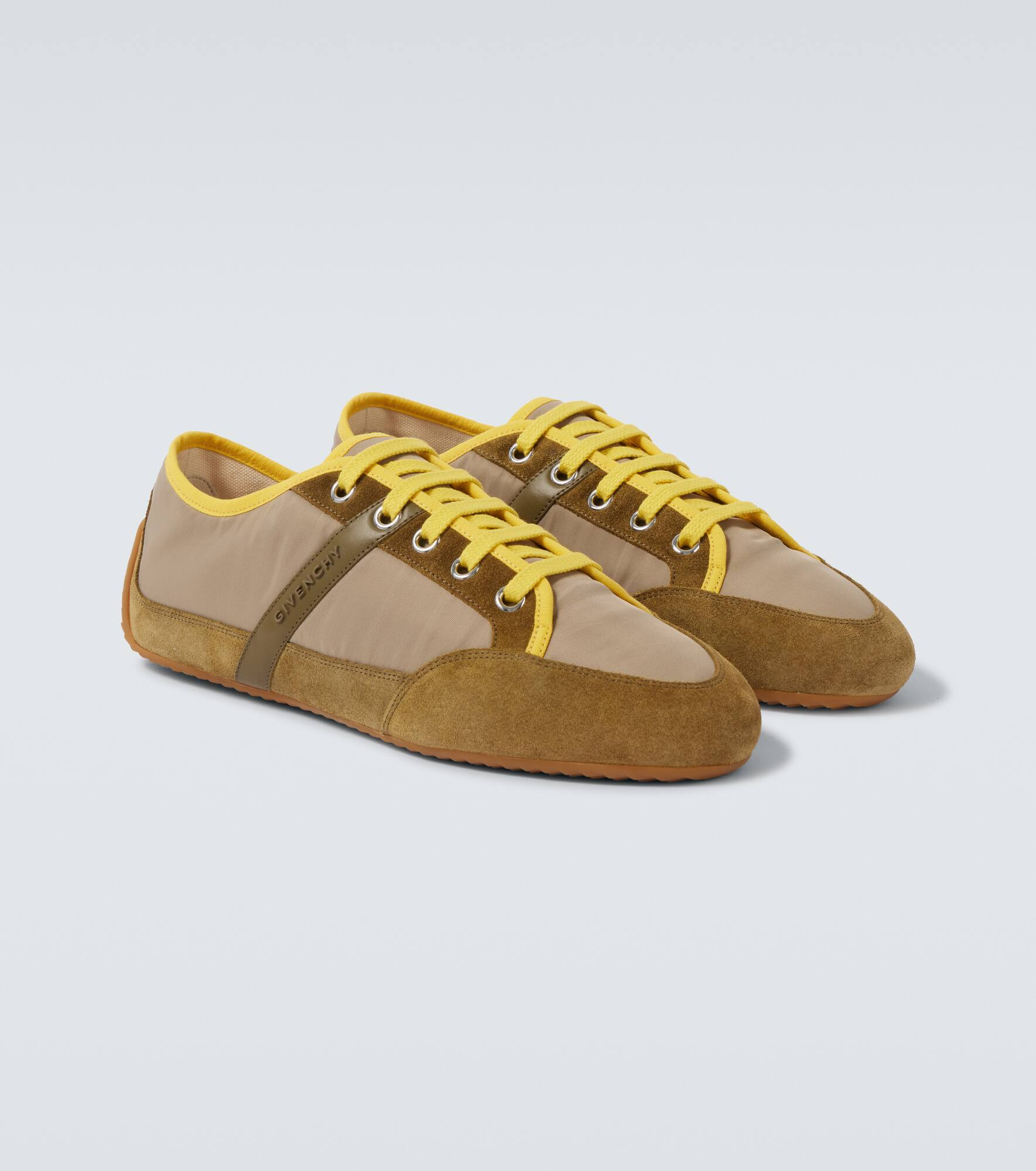 Slim suede-trimmed sneakers - 5