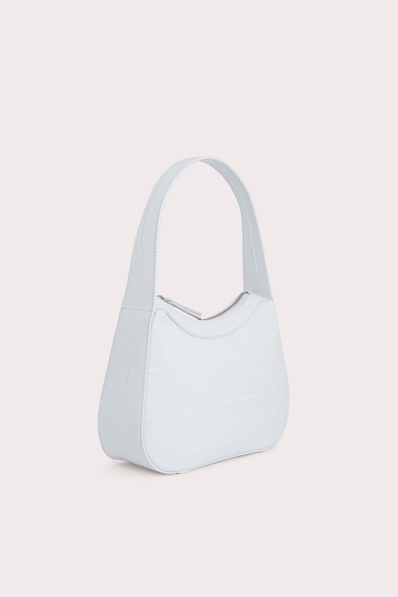 BY FAR Kiki White Maxi Croco Embossed Leather outlook