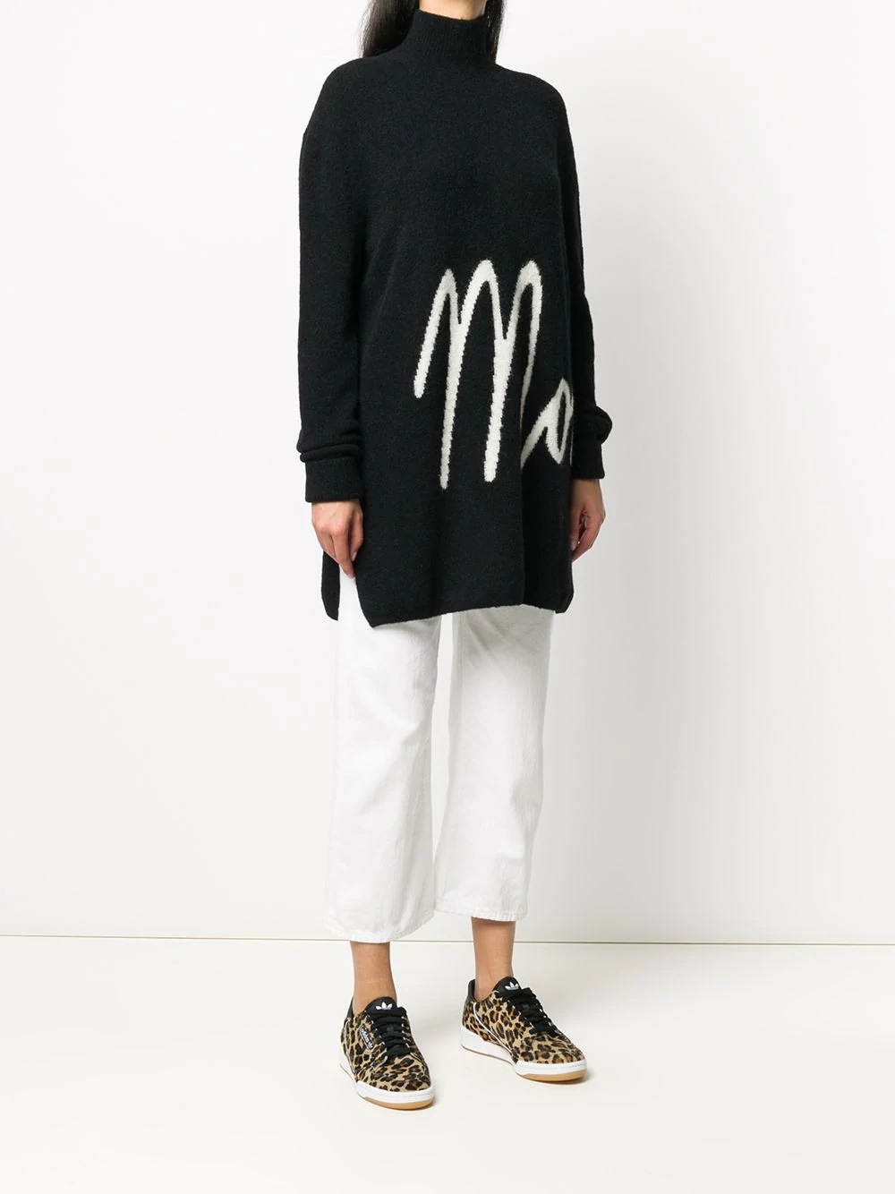 oversized logo intarsia jumper - 3