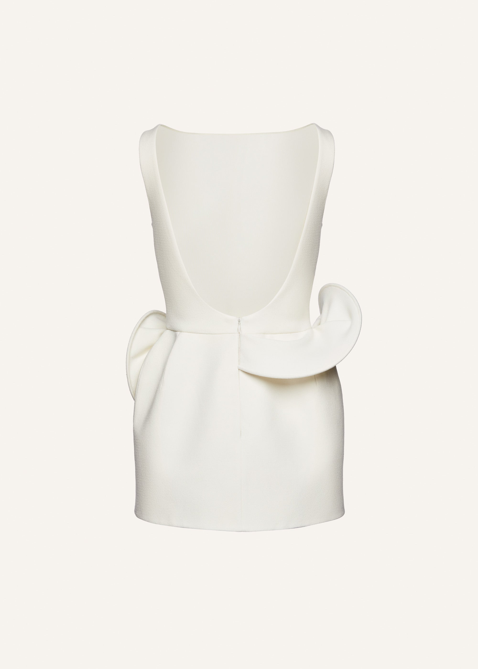 Floral appliqué sheath dress in cream - 2