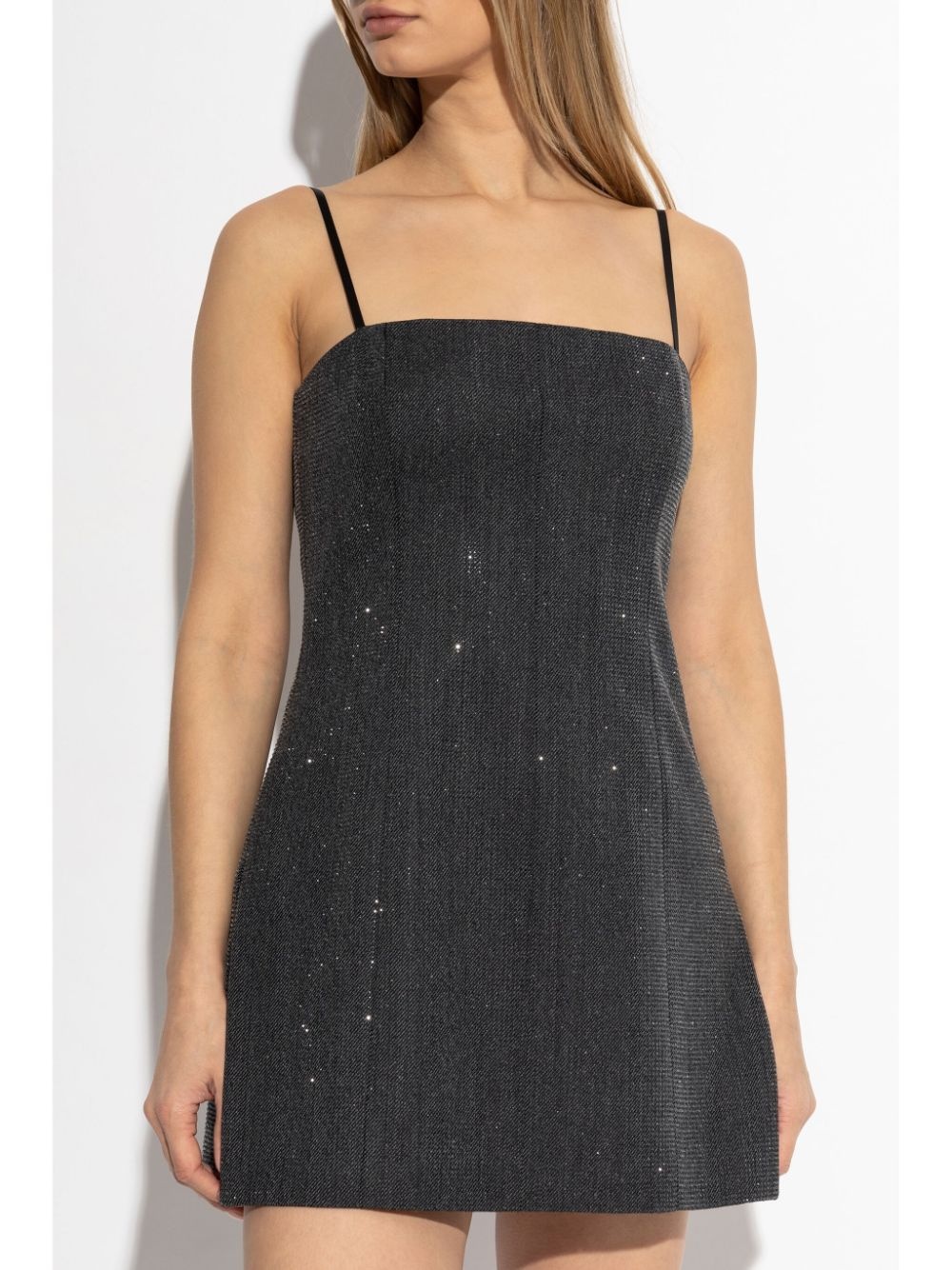 crystal-embellished wool mini dress - 3