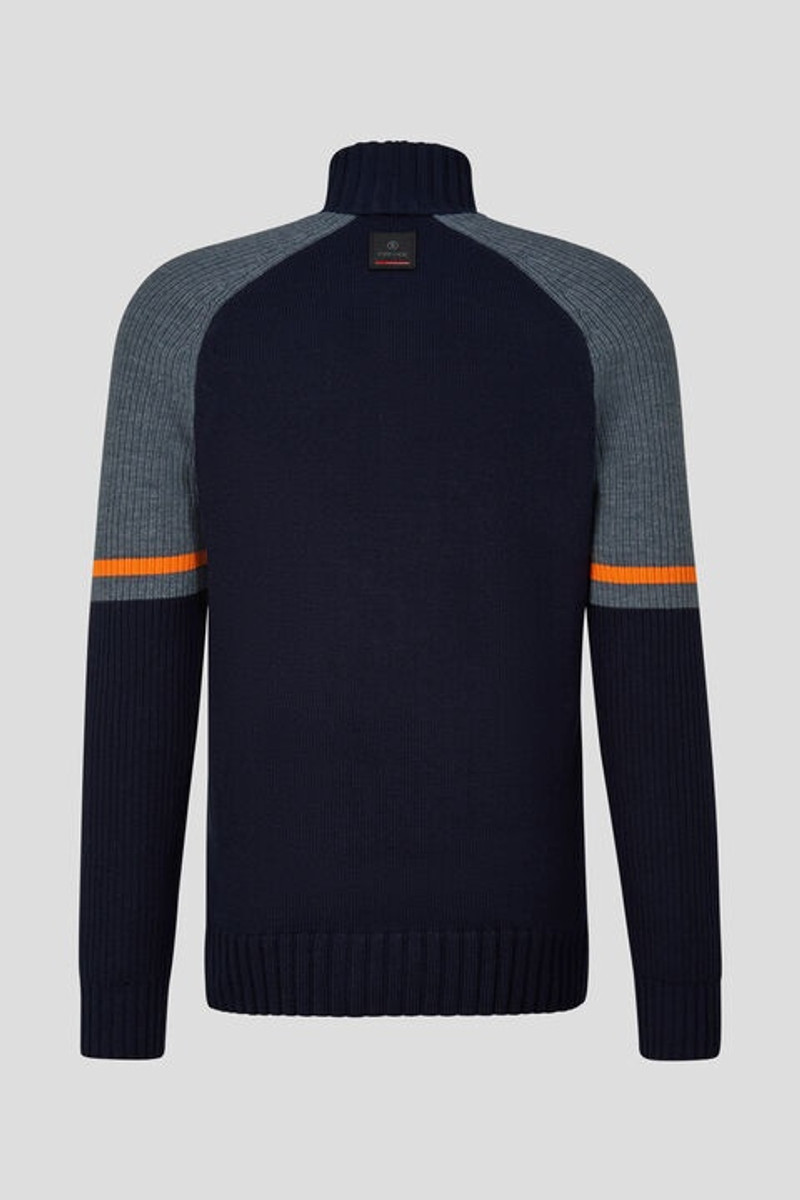 BOGNER Vades hybrid half-zippered sweater in Blue outlook