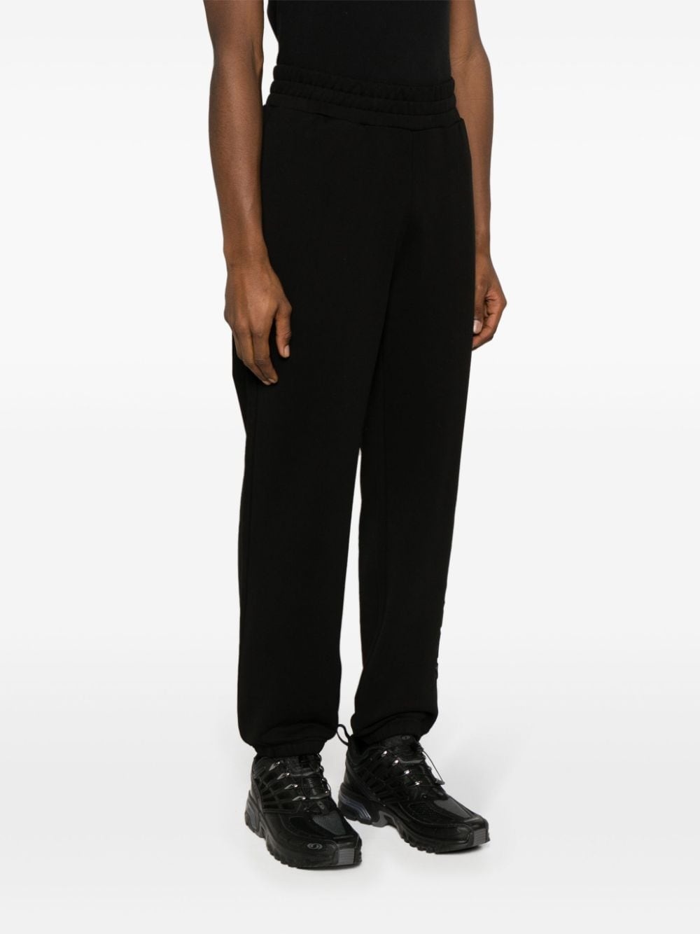 logo-embroidered cotton track pants - 3