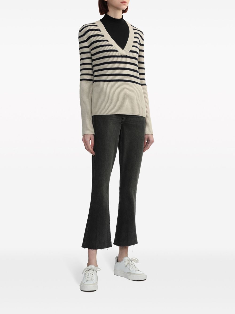 striped ribbed-knit jumper - 2