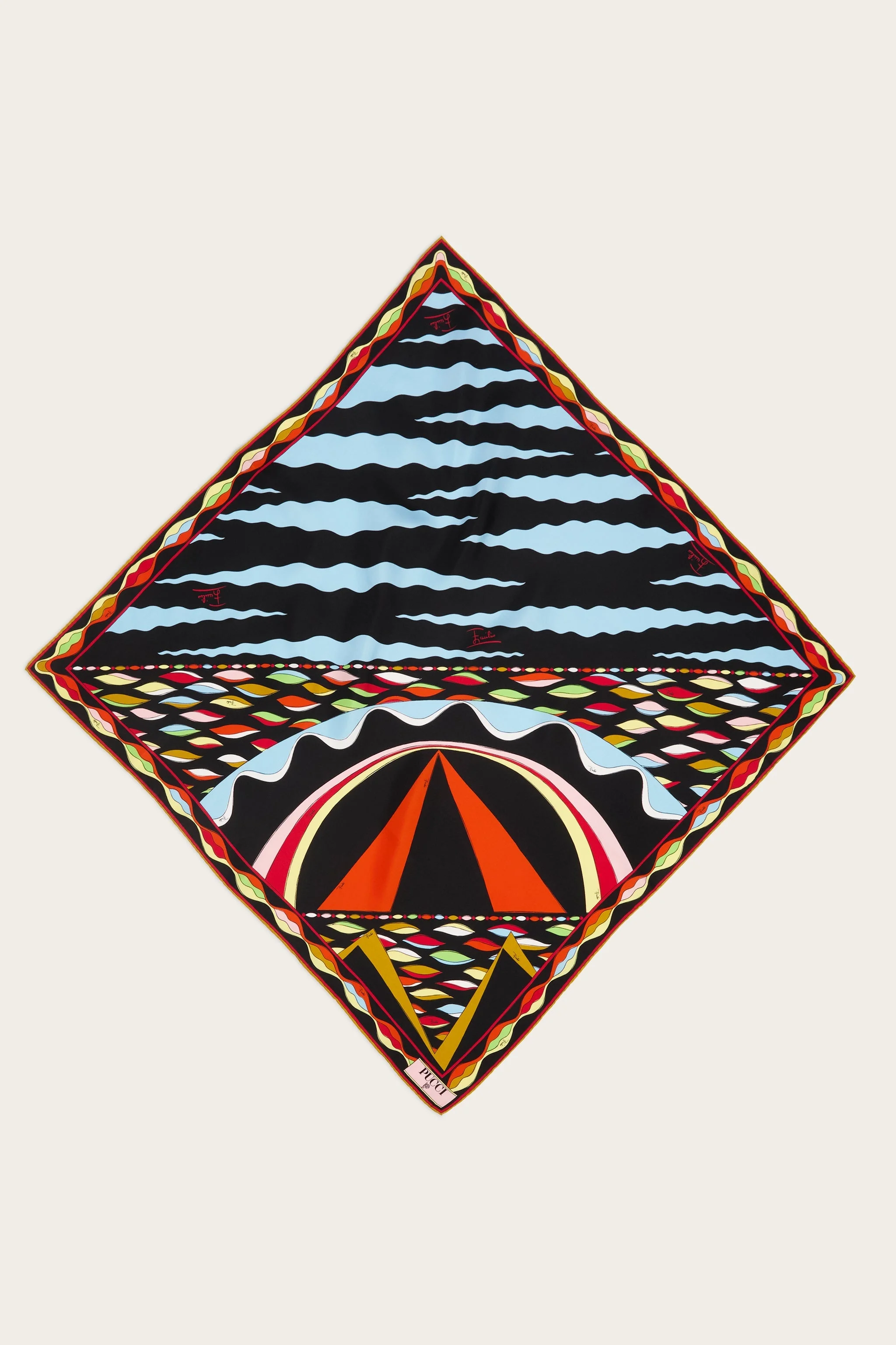 MIXED PRINT SILK SCARF - 1