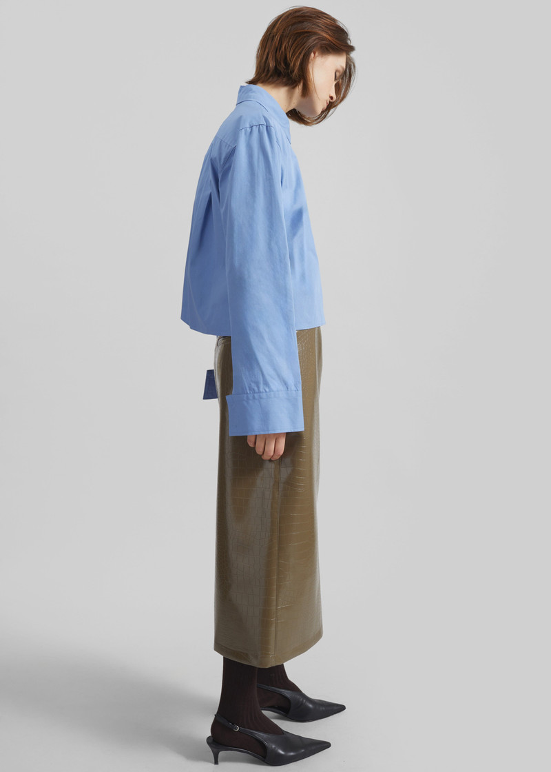 Kniva Cropped Shirt - Blue 4