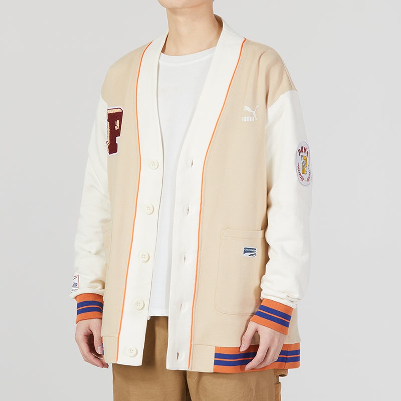 PUMA Team Badge V-neck Jacket 'Beige' 677374-67 - 5