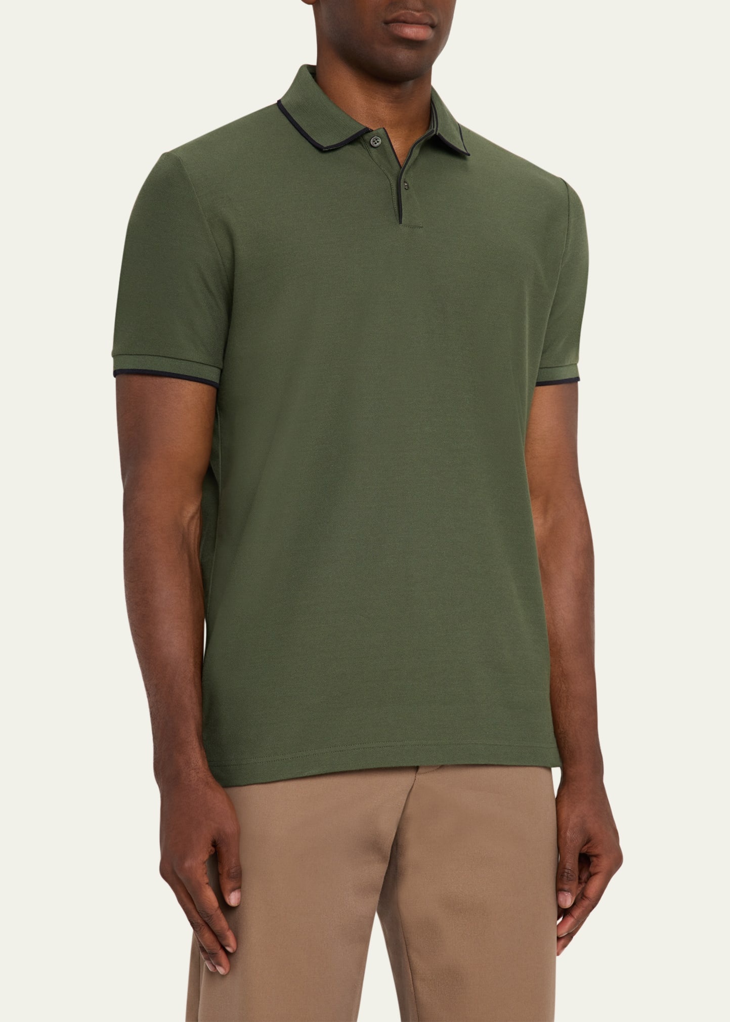 Men's Brentwood Tipped Jersey Pique Polo Shirt - 4