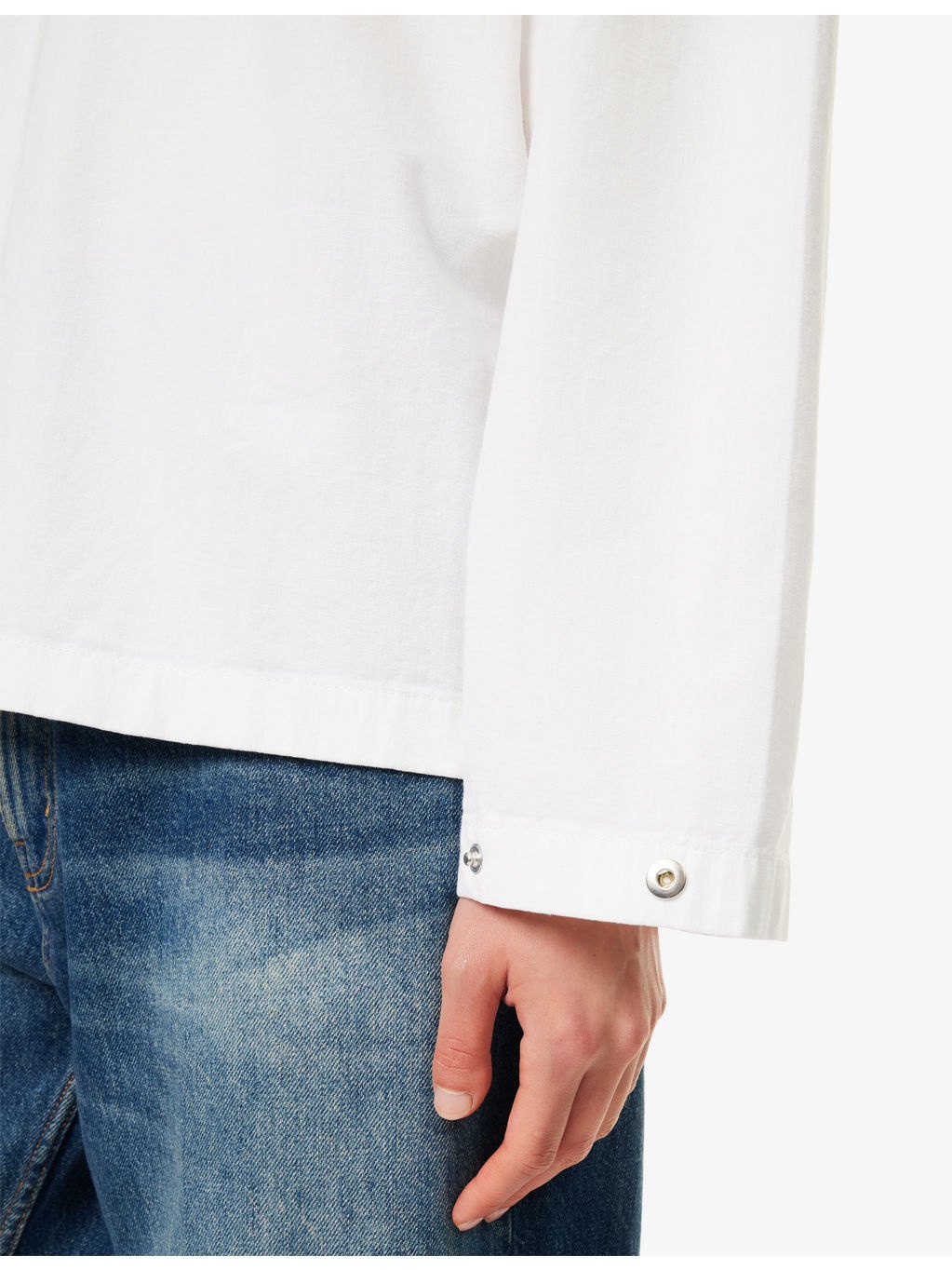Tab-Trim Oversized-Fit Denim Top - 5
