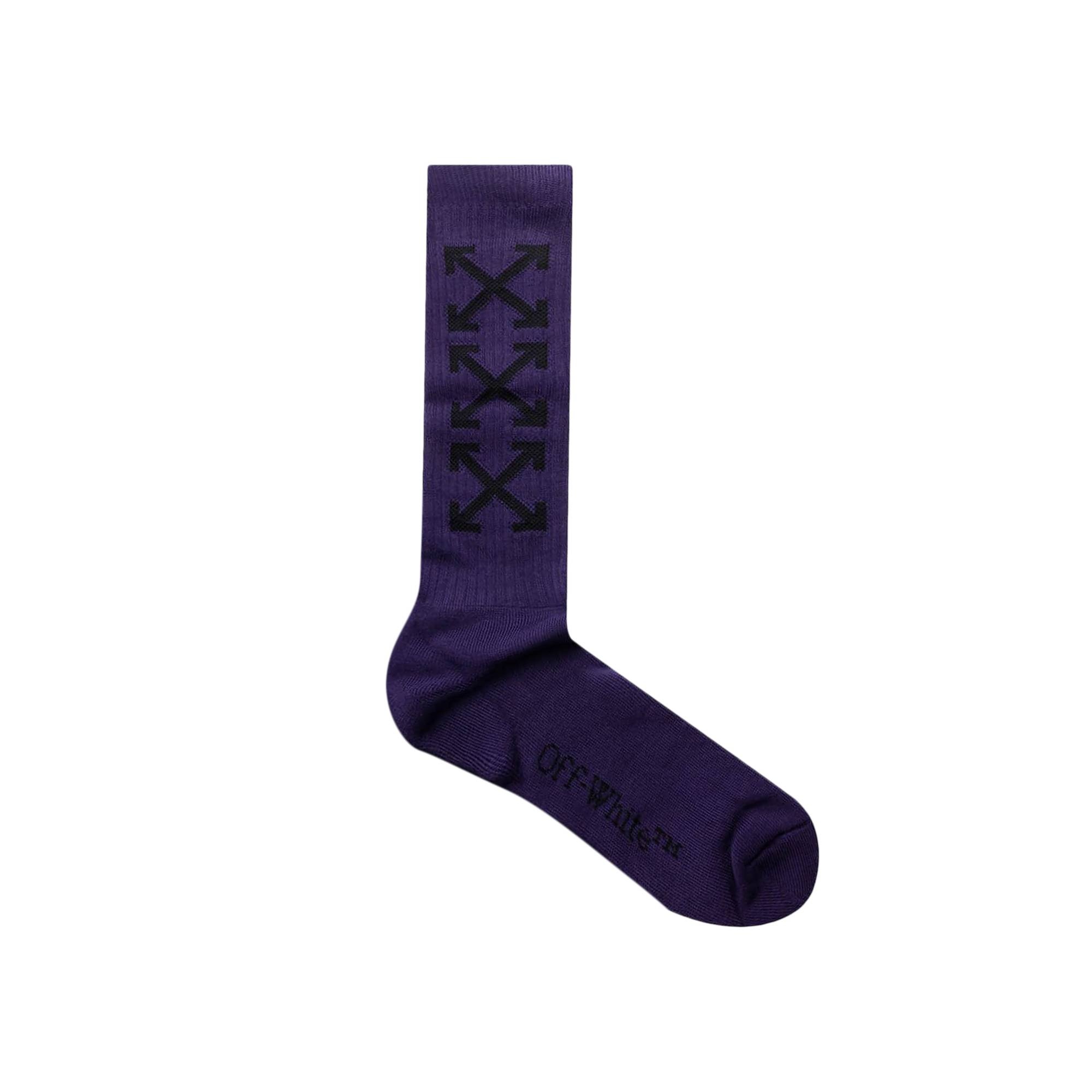 Off-White Arrow Bookish Medium Socks 'Purple/Black' - 1