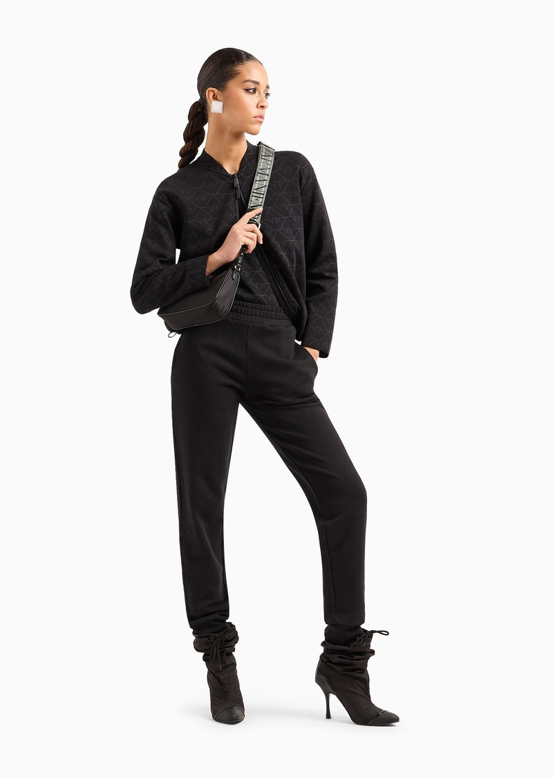 EMPORIO ARMANI Double-jersey crew-neck sweatshirt with eagle outlook