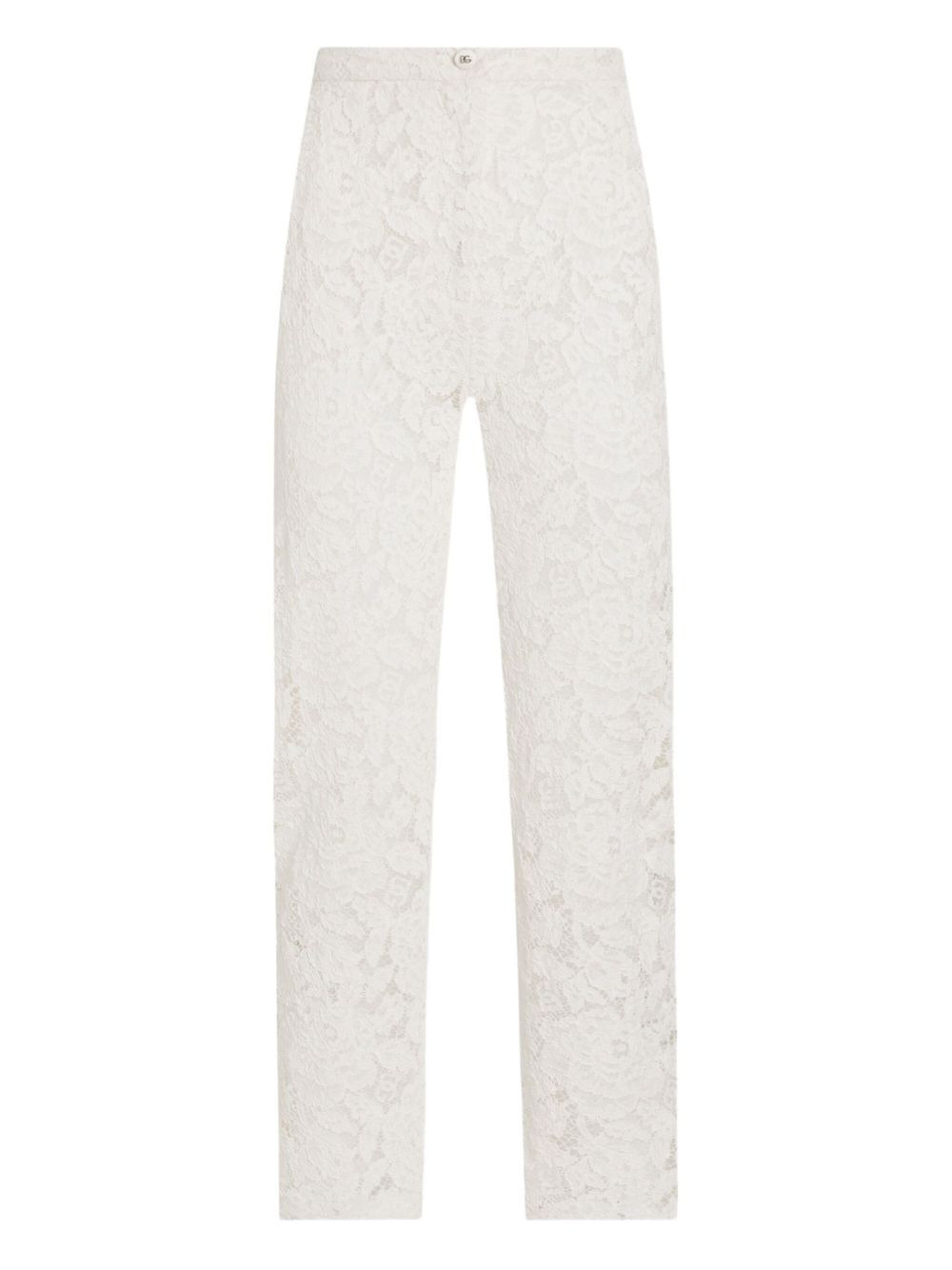 lace-detailing trousers - 1