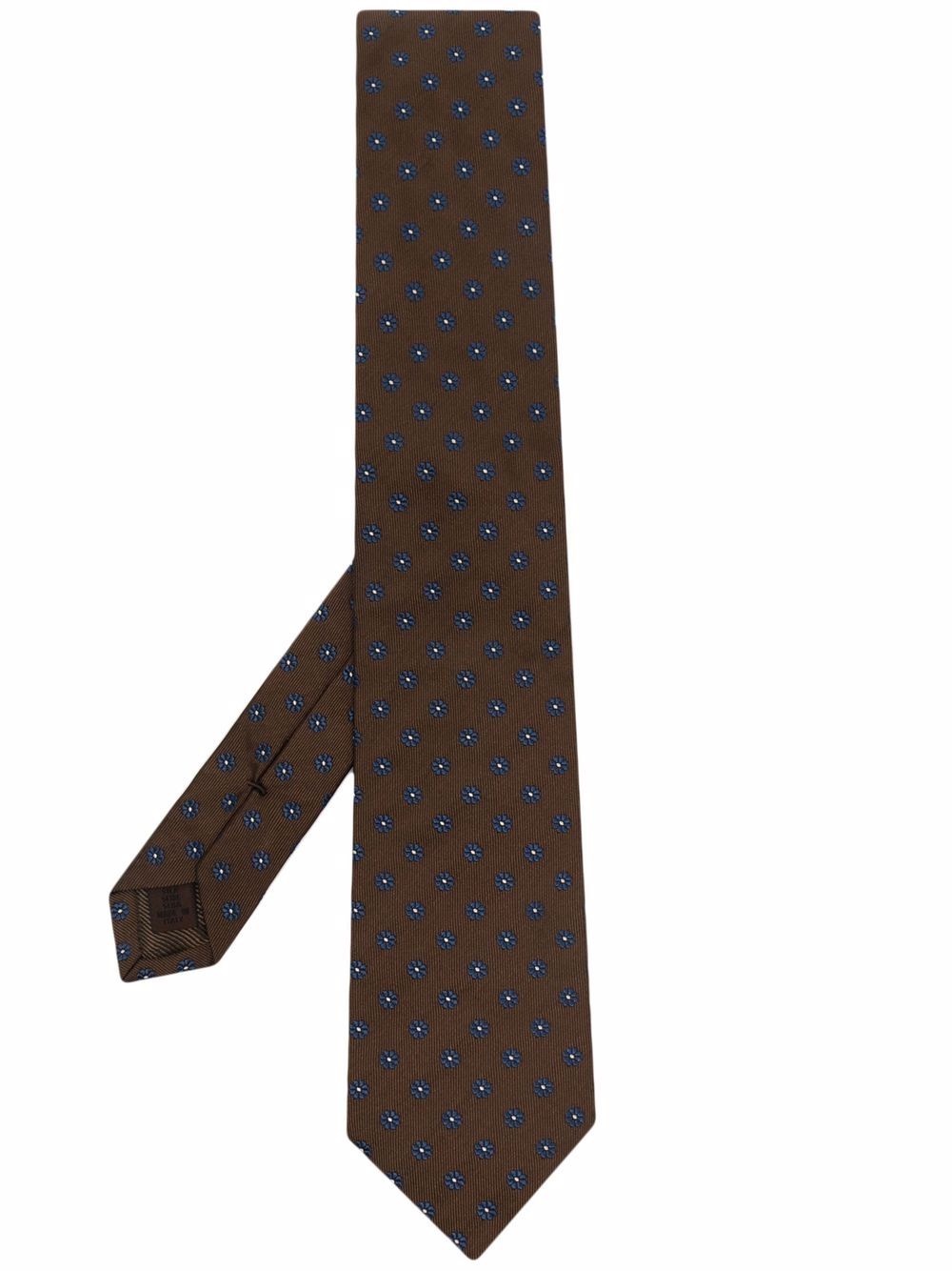 floral jacquard silk tie - 1