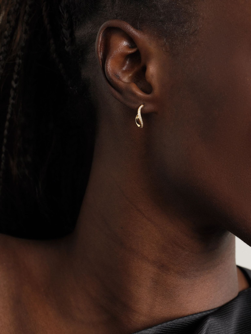SOPHIE BILLE BRAHE Daisy Ocean 18-karat recycled gold diamond hoop earrings Gold outlook