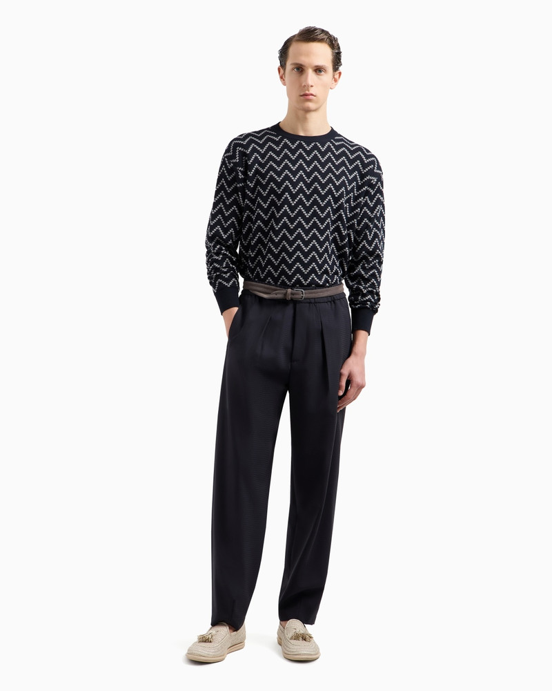 GIORGIO ARMANI SINGLE-DART, WOOL-CANVAS TROUSERS outlook