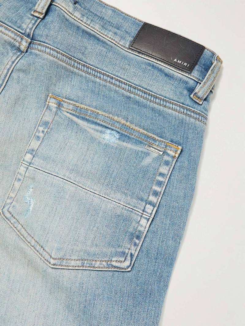 Skinny-Fit Cotton-Appliquéd Distressed Jeans 5