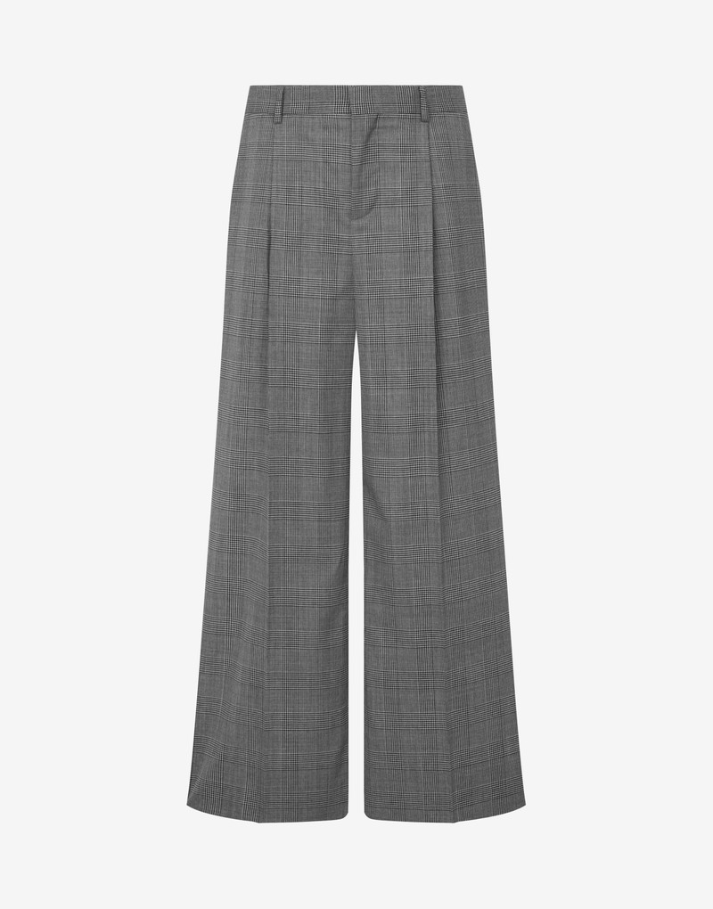 GLEN PLAID WOOL TROUSERS 1