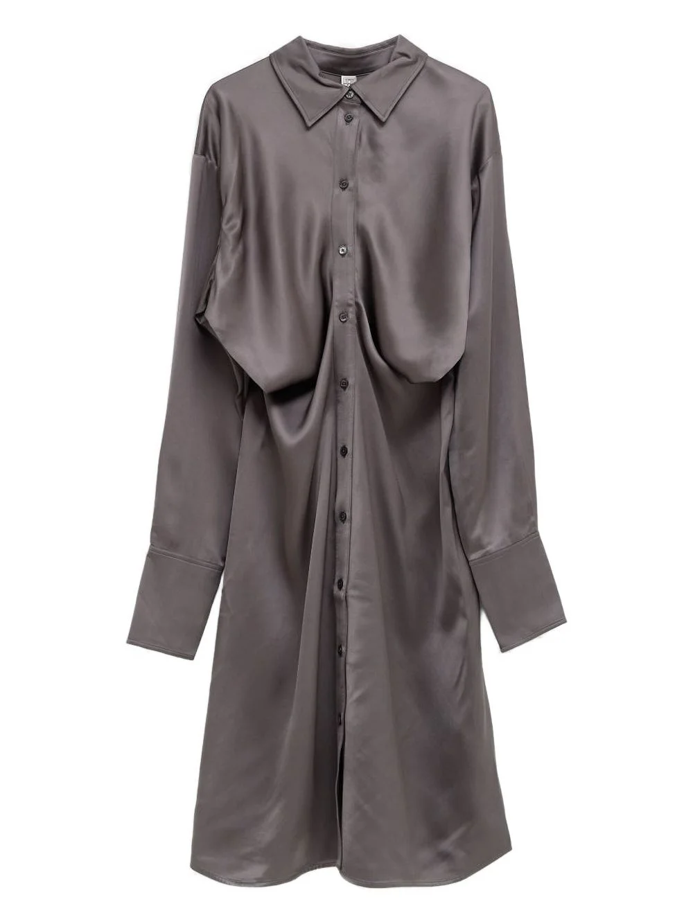 buttoned midi shirt dress - 1