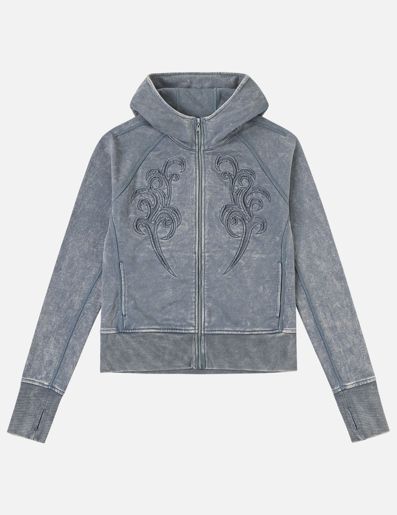 Reversed Fabric Cropped Hoodie 3