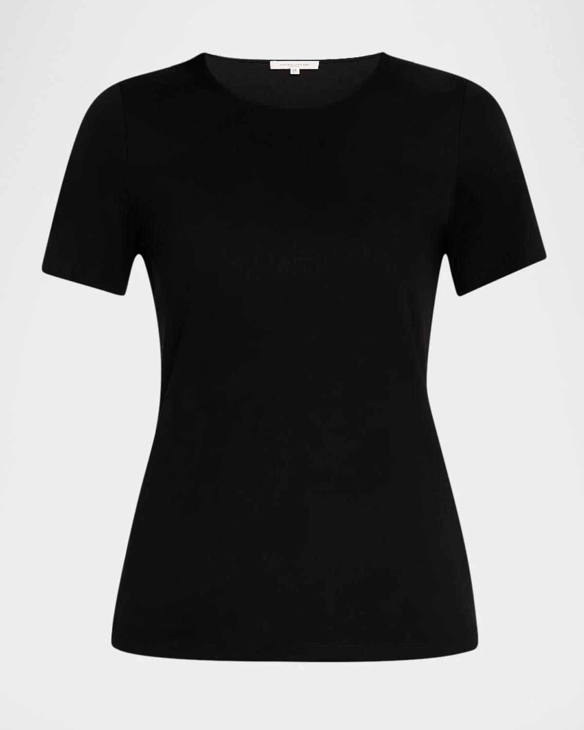 Ribbed Crewneck Cotton T-Shirt - 1