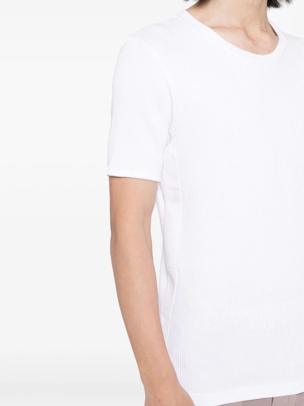 LOGO-TAPE RIBBED T-SHIRT - 5