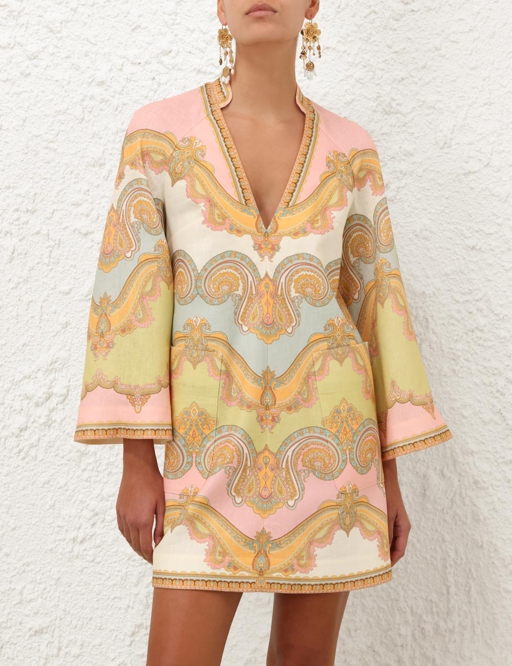ワンピース ZIMMERMANN MAXINE PRINTED LINEN MINI DRESS Zimmermann Maxine Tunic Mini Dress | Shopbop