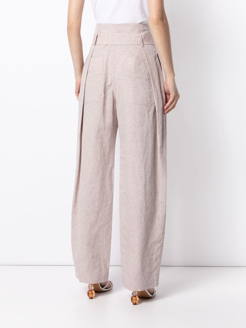 high-waisted wide leg trousers - 4