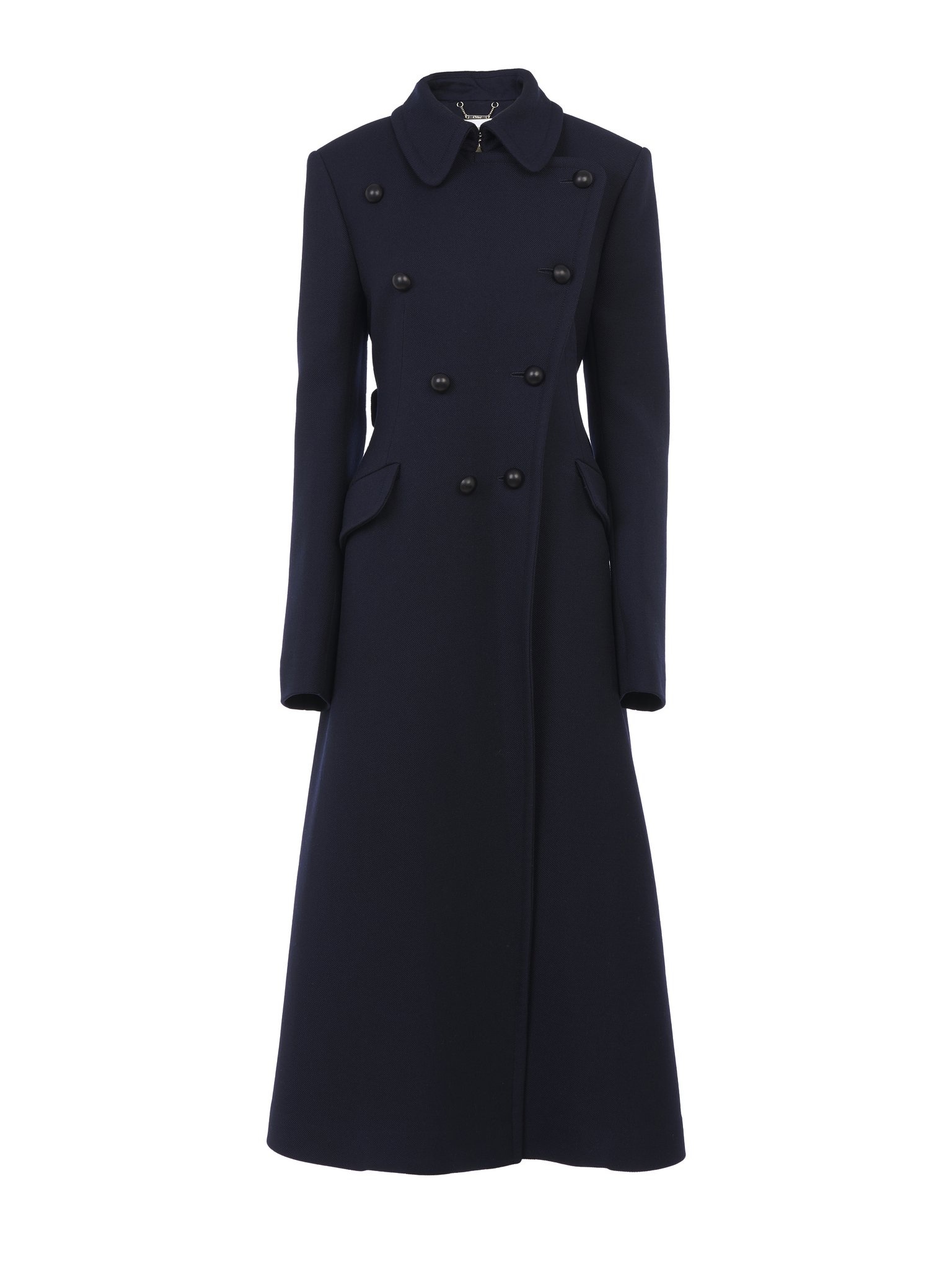 LONG DOUBLE-BREASTED COAT - 1