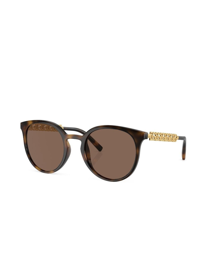 Dolce & Gabbana logo-chain round-frame sunglasses outlook