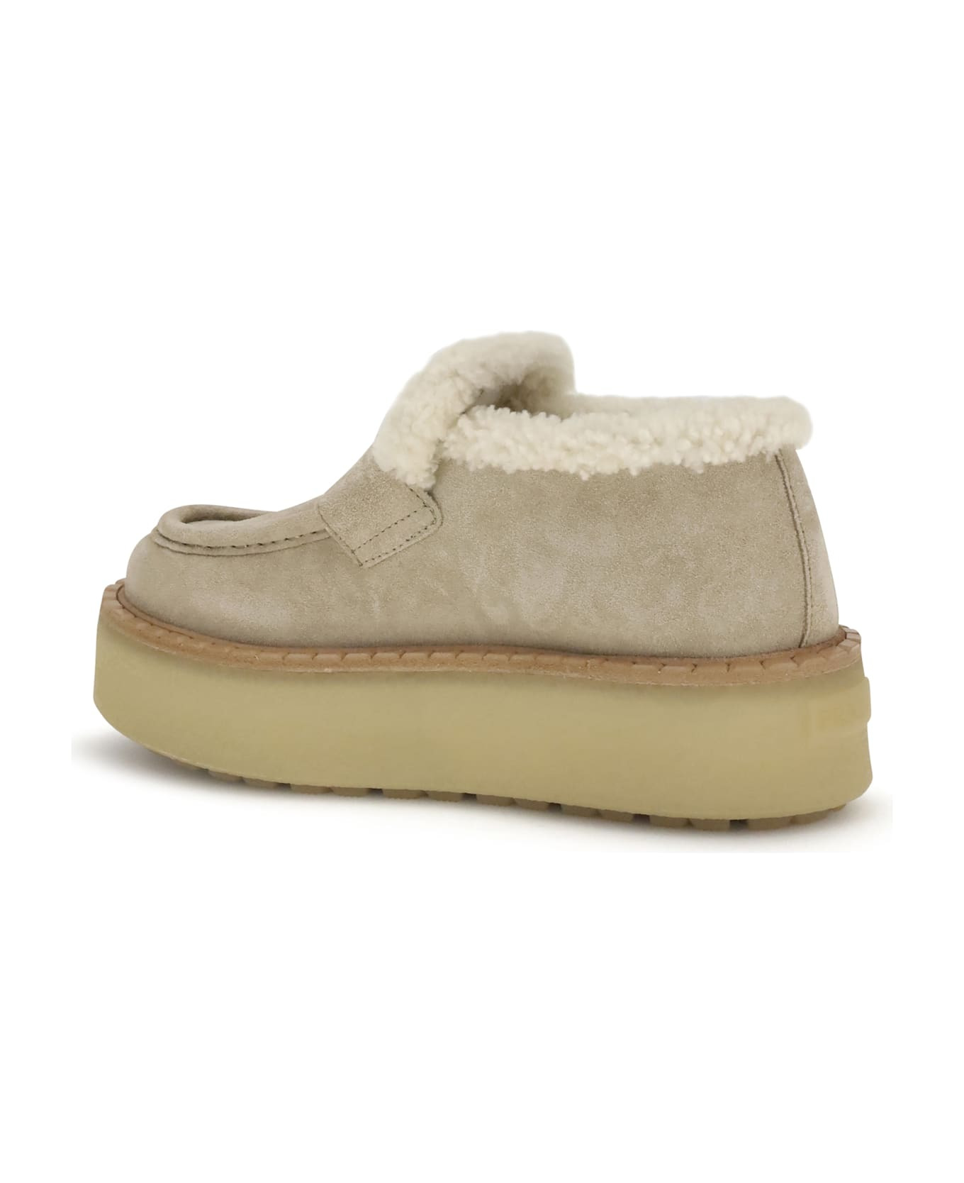 Suede Loafers With Shearling - 3
