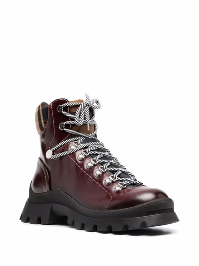 DSQUARED2 lace-up leather-blend boots outlook