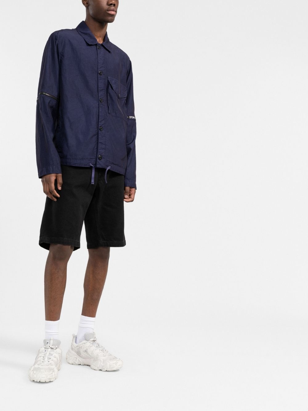 detachable-sleeves logo-print shirt jacket - 2