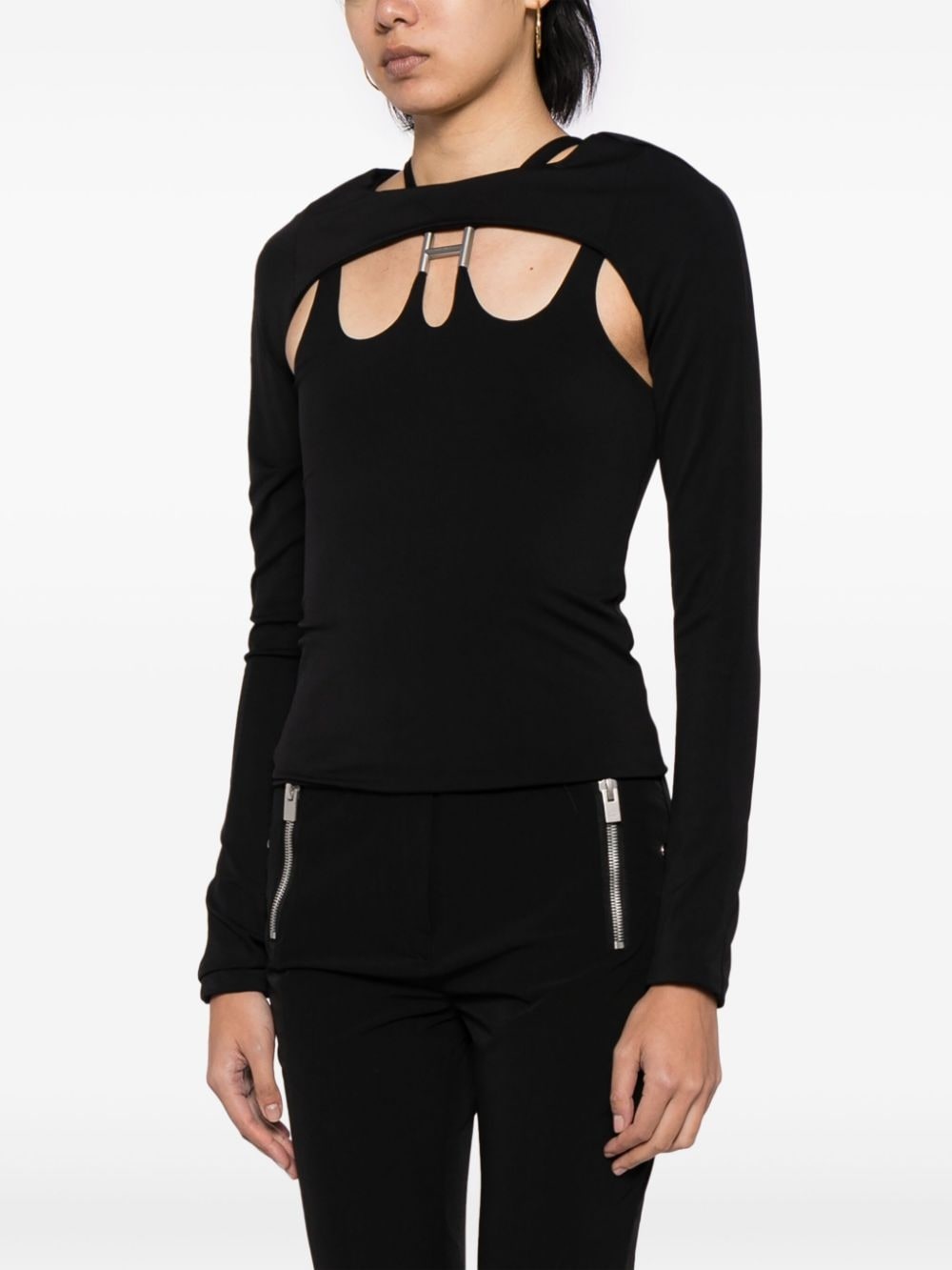cut-out long-sleeve top - 3
