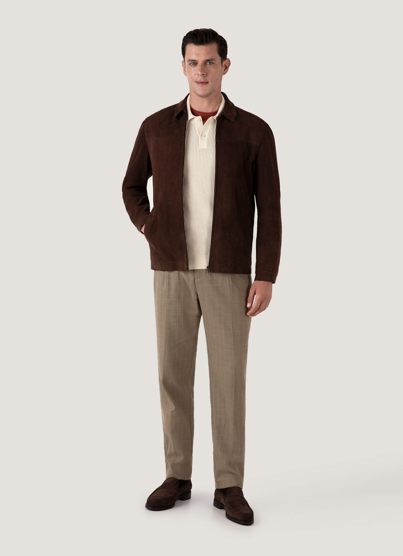 Sunspel Linear Mesh Knit Polo Shirt outlook