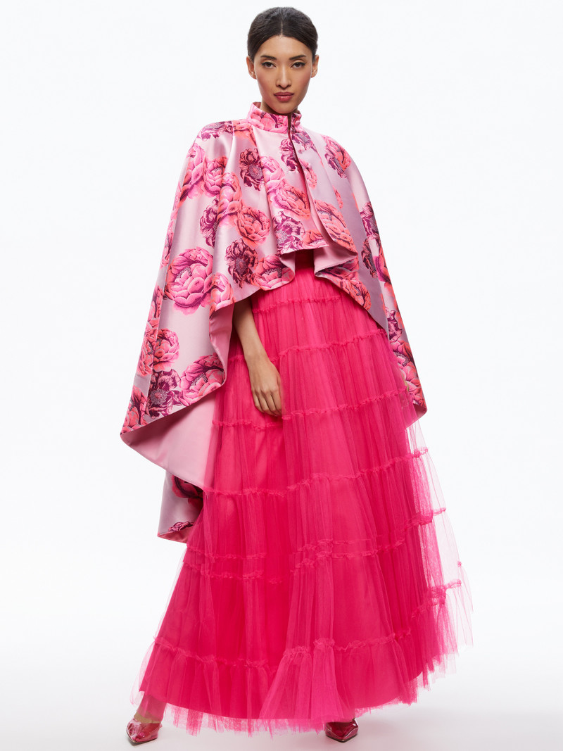 Alice + Olivia SUSANNE HIGH LOW COLLARED CAPE outlook