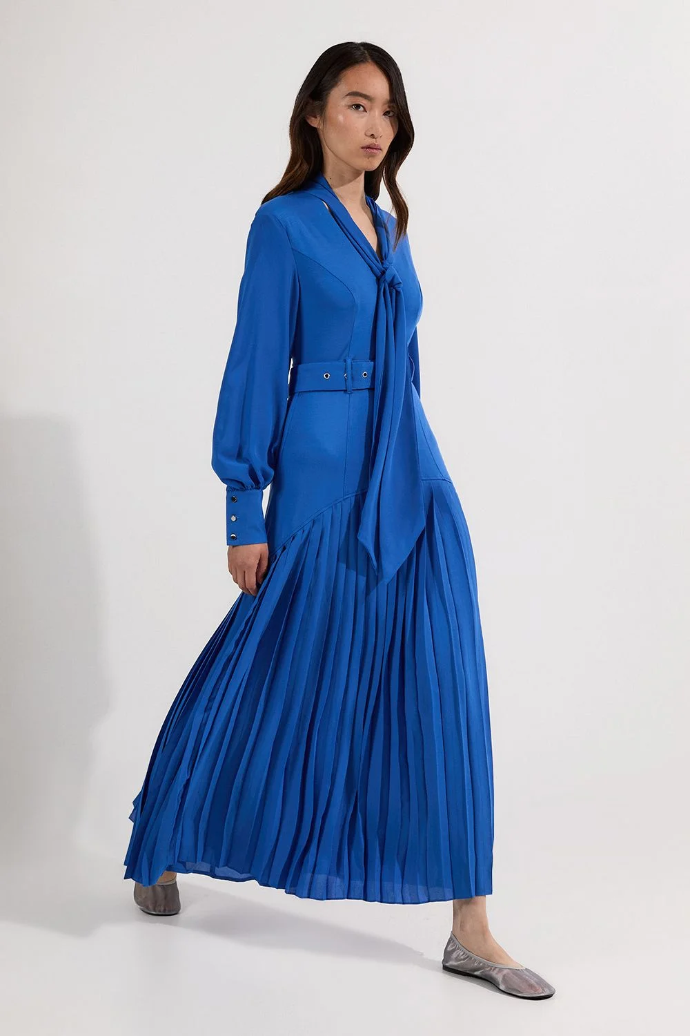 Forever Jersey Ponte Georgette Mix Midi Dress - 1