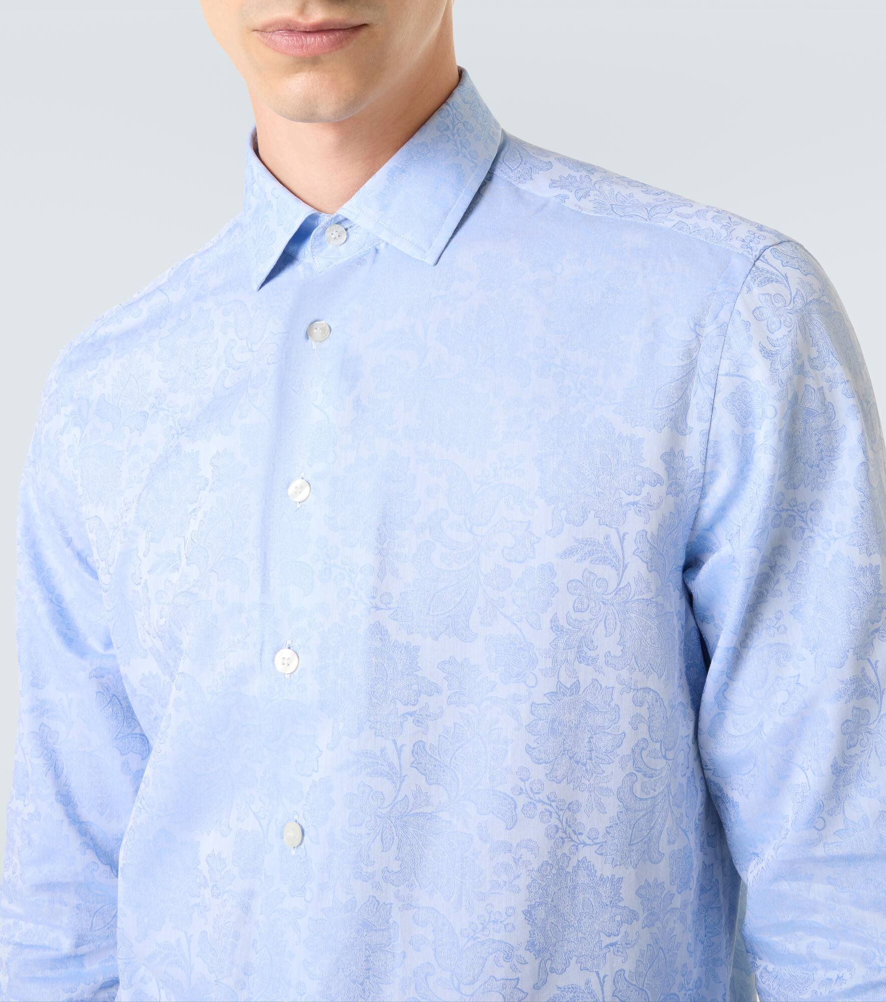 Floral cotton jacquard shirt - 5