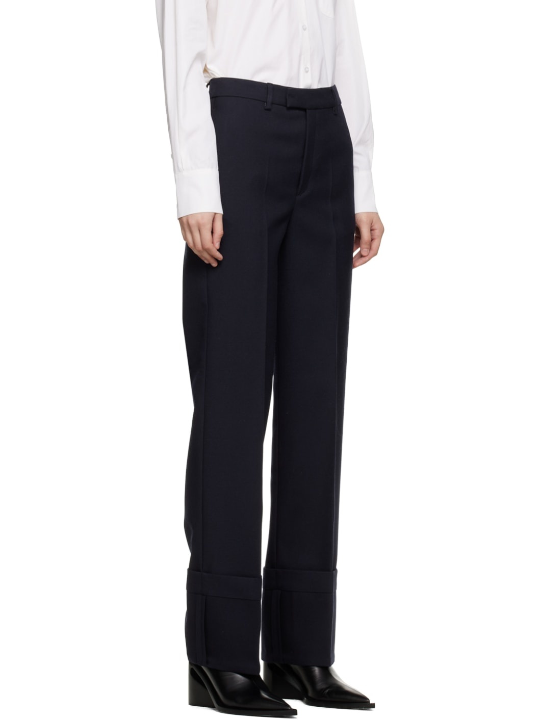 Navy Fold Up Trousers - 2