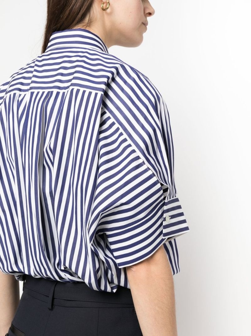 striped-panelled shirt dress - 5