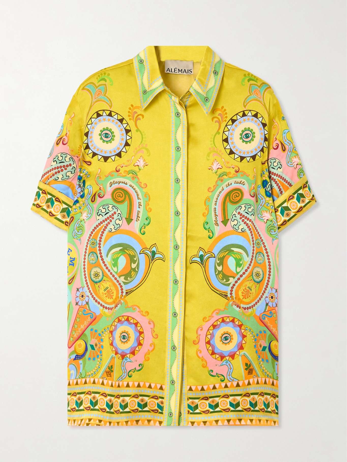 Pinball printed washed silk-satin shirt - 1