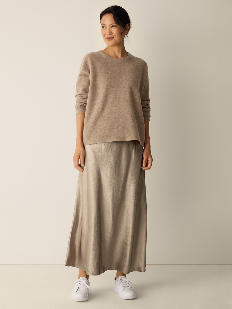 EILEEN FISHER Fine Felted Wool Crew Neck Top in Regenerative Wool outlook