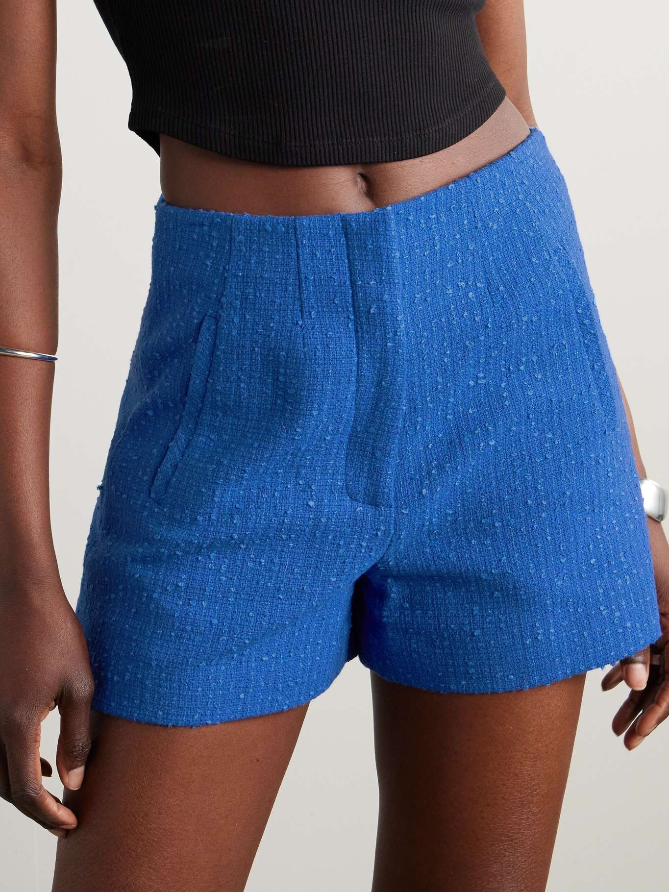Jazmin cotton-blend bouclé-tweed shorts - 3