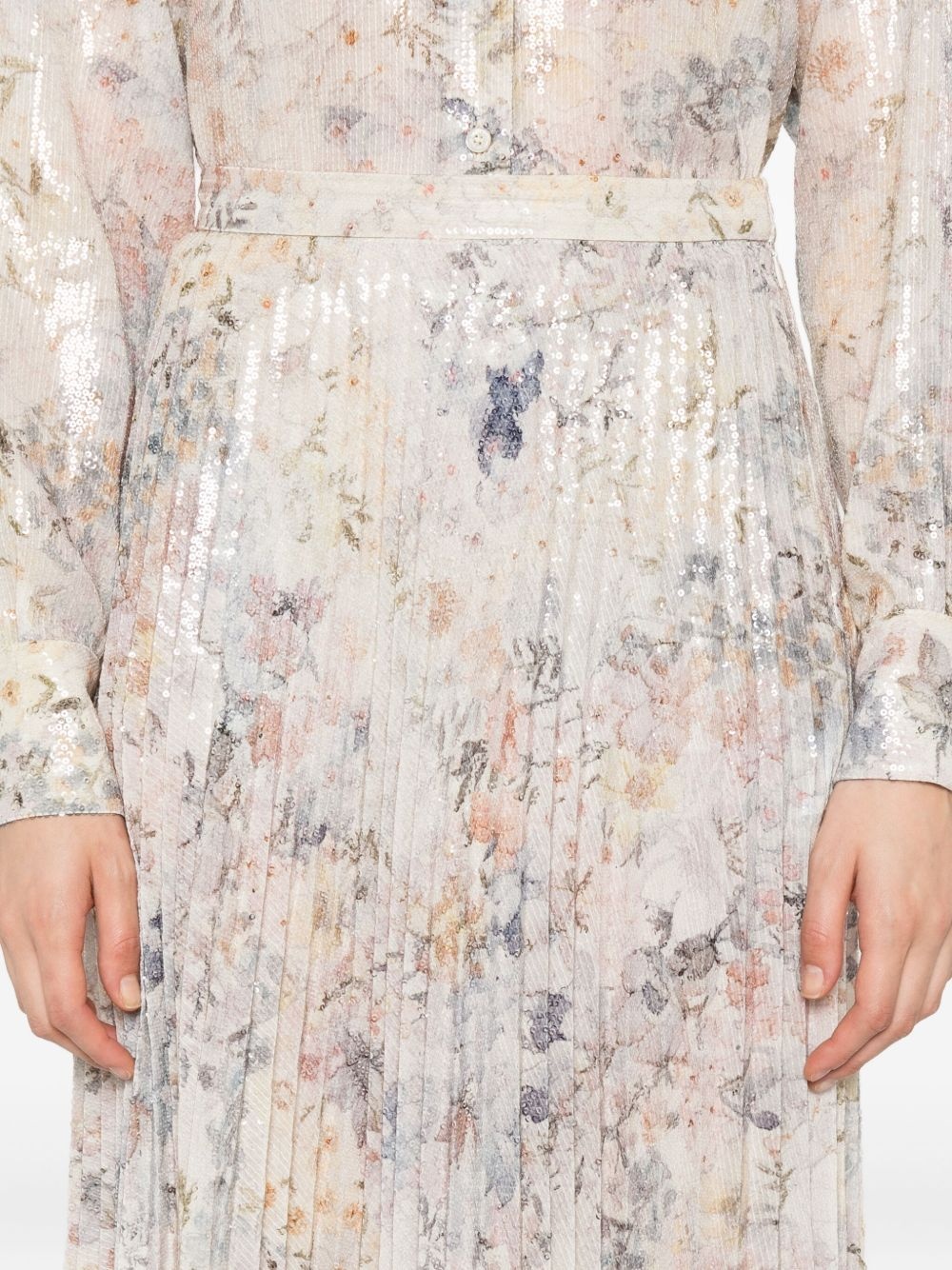 sequin-embellished pleated skirt - 5