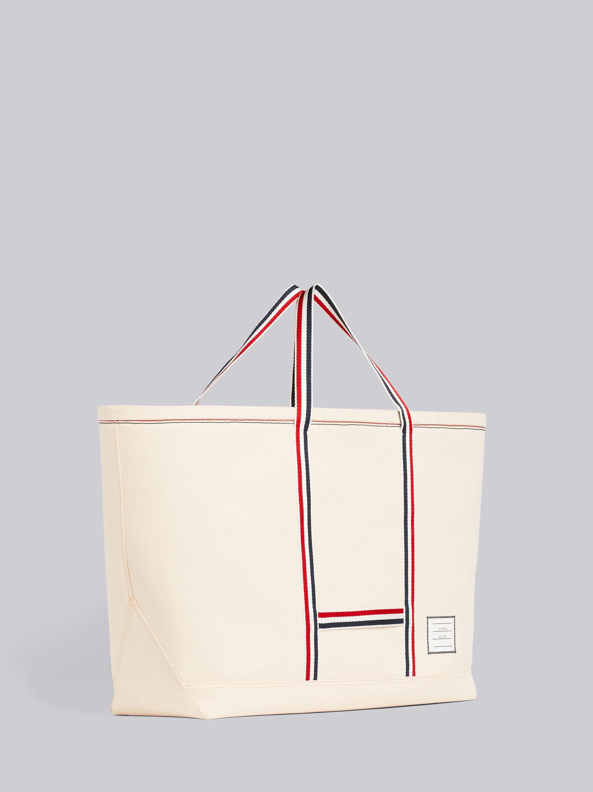 Off White Double Face Cotton Canvas Oversized Tool Tote Bag - 3