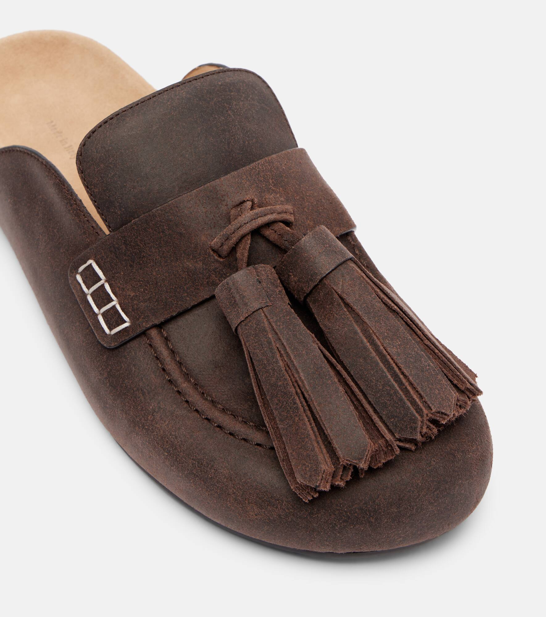 Tassel suede mules - 5