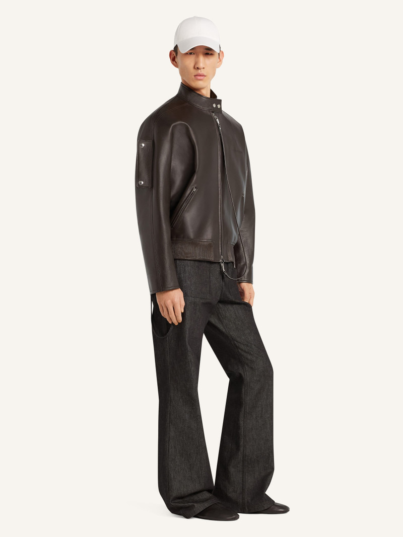 EMBROIDERED LEATHER BOMBER JACKET 3