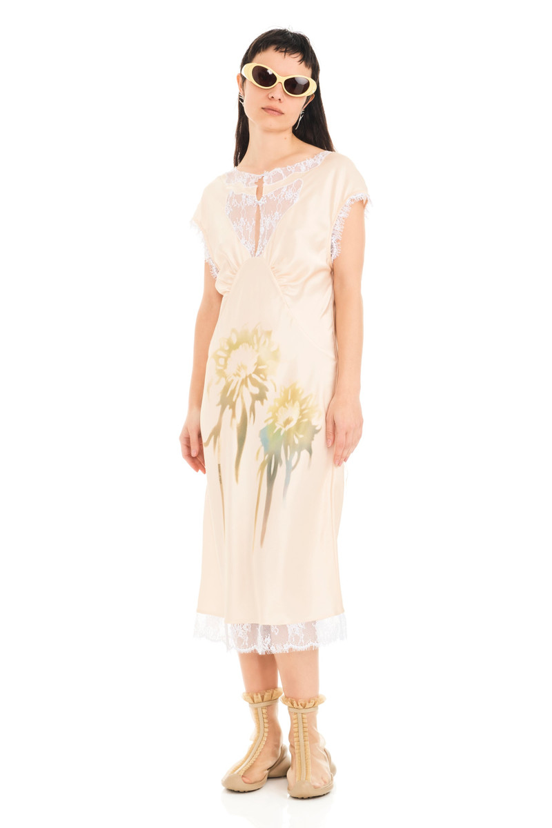 BUTTER FADED FLOWER WATERLILY MIDI DRESS 1
